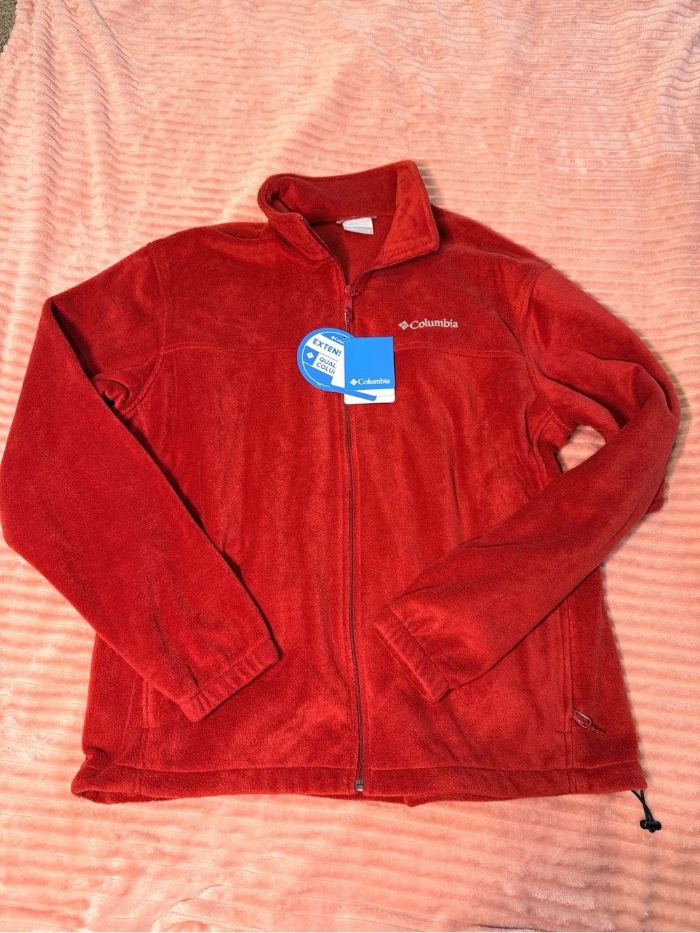 Columbia Women's Deep Red Full-Zip Teddy Fleece Jacket